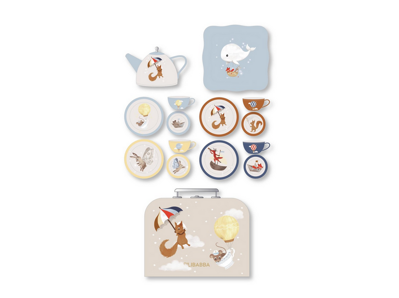 Filibabba Spielkoffer - Tee-Set für 4