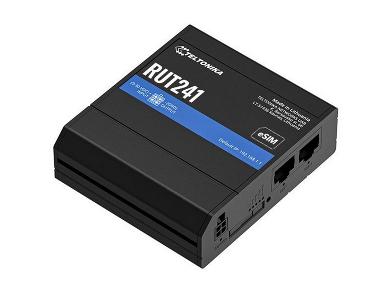 Teltonika RUT241 eSIM - wireless router - WWAN - Wi-Fi - 2G 3G 4G - DIN rail
