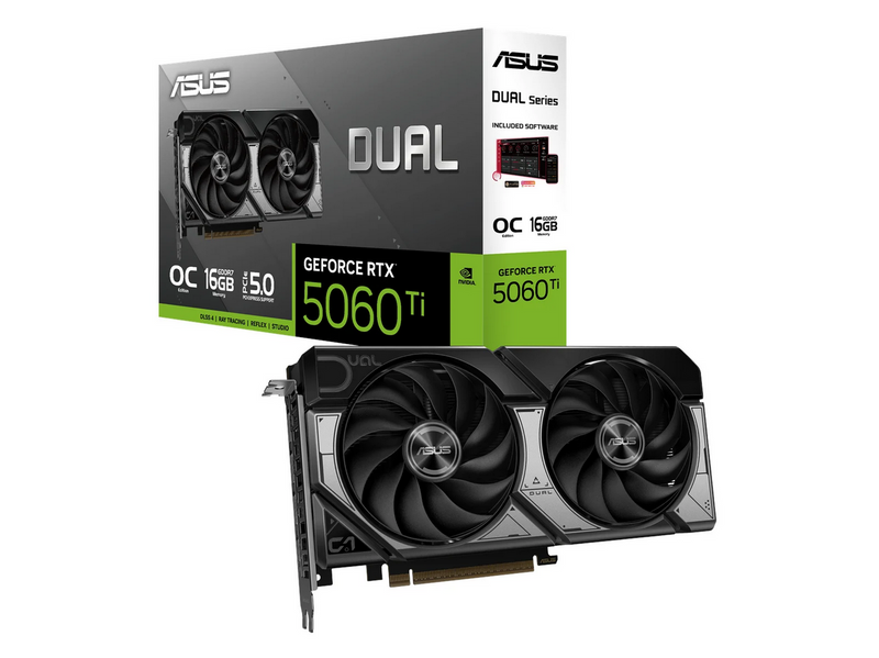 ASUS GeForce RTX 5060 Ti DUAL OC - 16GB GDDR7 RAM - Grafikkarte
