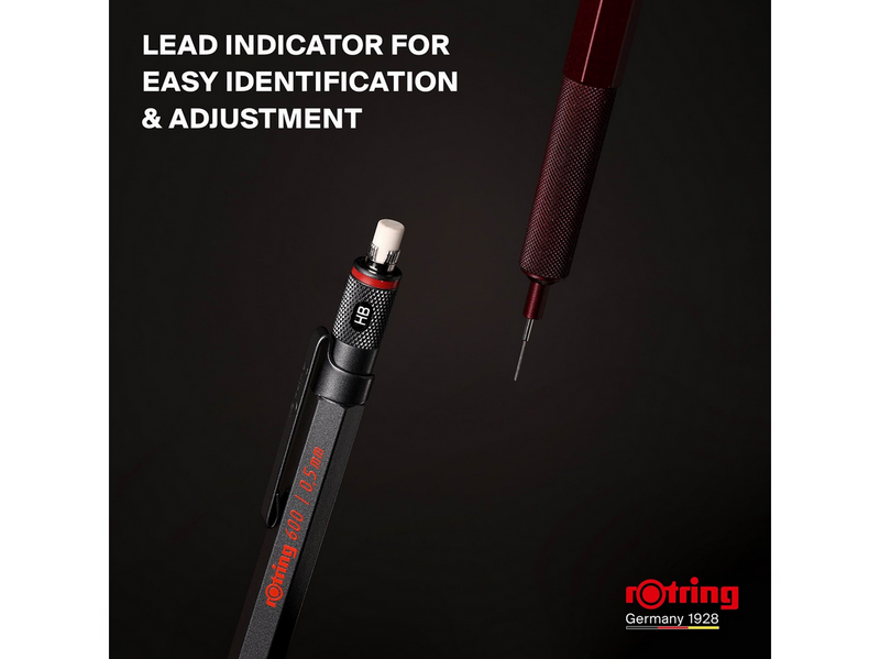 Rotring 600 Mechanical Pencil | HB Lead 0.5 mm | All-Metal Body Propelling