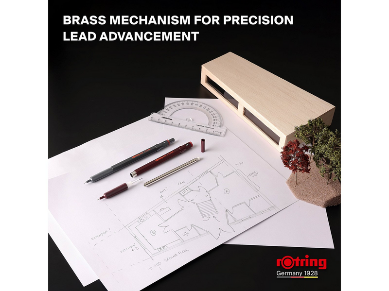 Rotring 600 Mechanical Pencil | HB Lead 0.5 mm | All-Metal Body Propelling