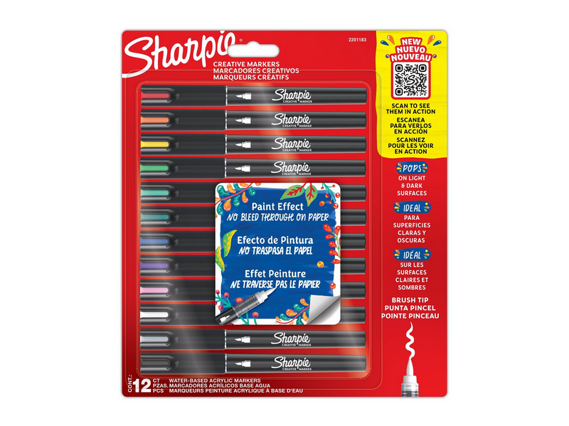 Sharpie Creative Marker Acrylic Paint Pens | Brush-Tip Water-Based Paint