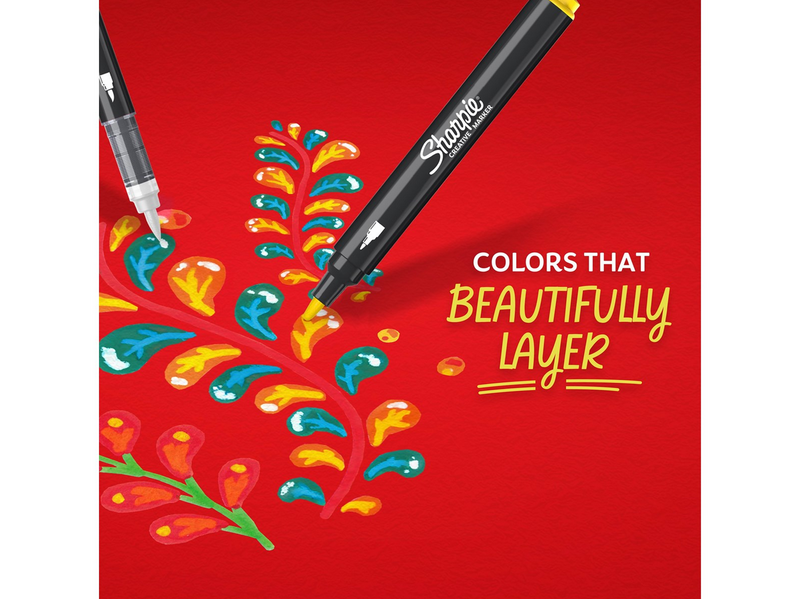 Sharpie Creative Marker Acrylic Paint Pens | Brush-Tip Water-Based Paint