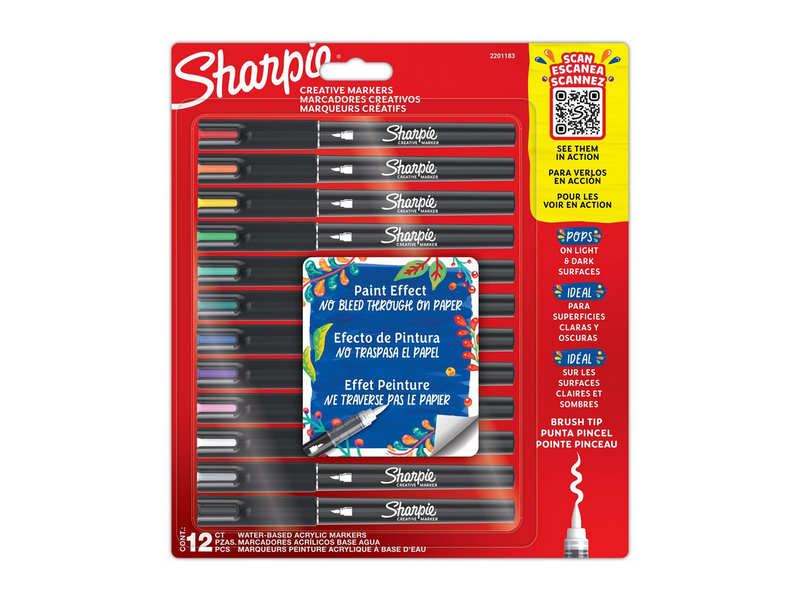 Sharpie Creative Marker Acrylic Paint Pens | Brush-Tip Water-Based Paint