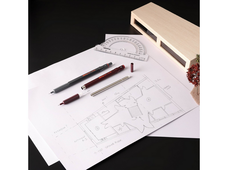 Rotring 600 Mechanical Pencil | HB Lead 0.5 mm | All-Metal Body Propelling