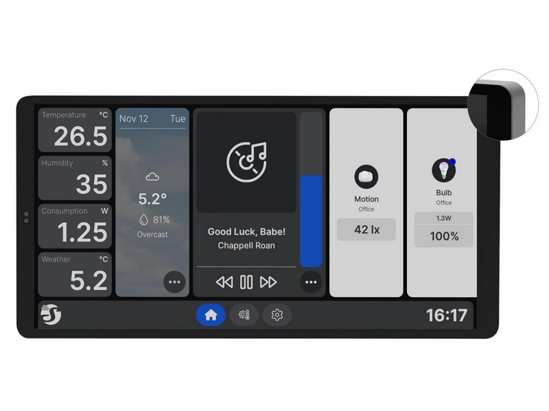 Shelly Wall Display X2 Silver - WiFi touch screen
