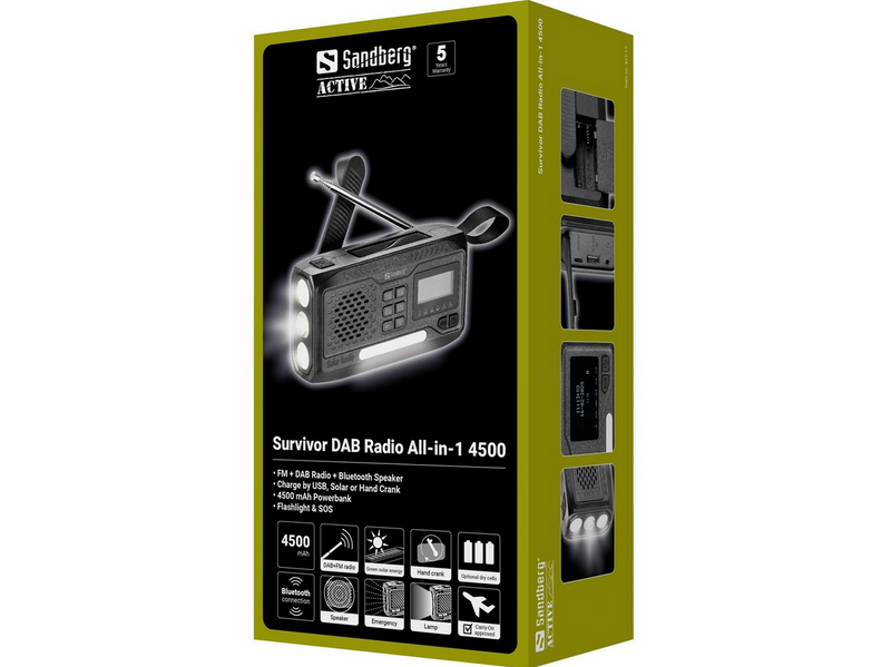 Sandberg Survivor DAB radio All-in-1 - DAB+/FM
