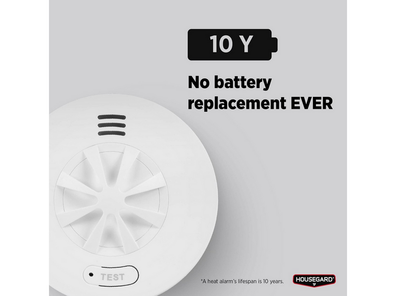 Housegard Luma wireless heat alarm incl. 10-year battery white
