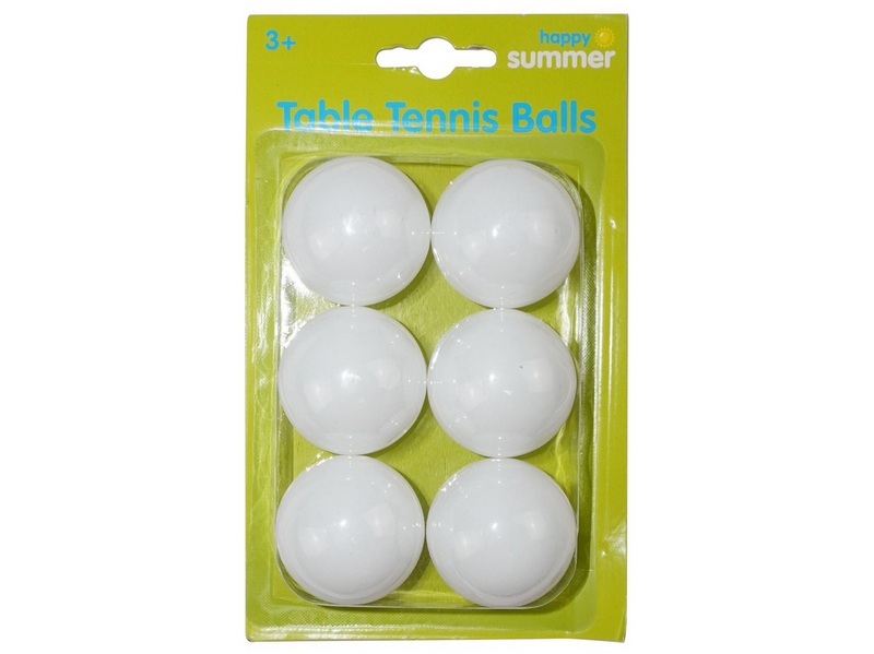 Happy Summer Table Tennis Balls 6-Pack