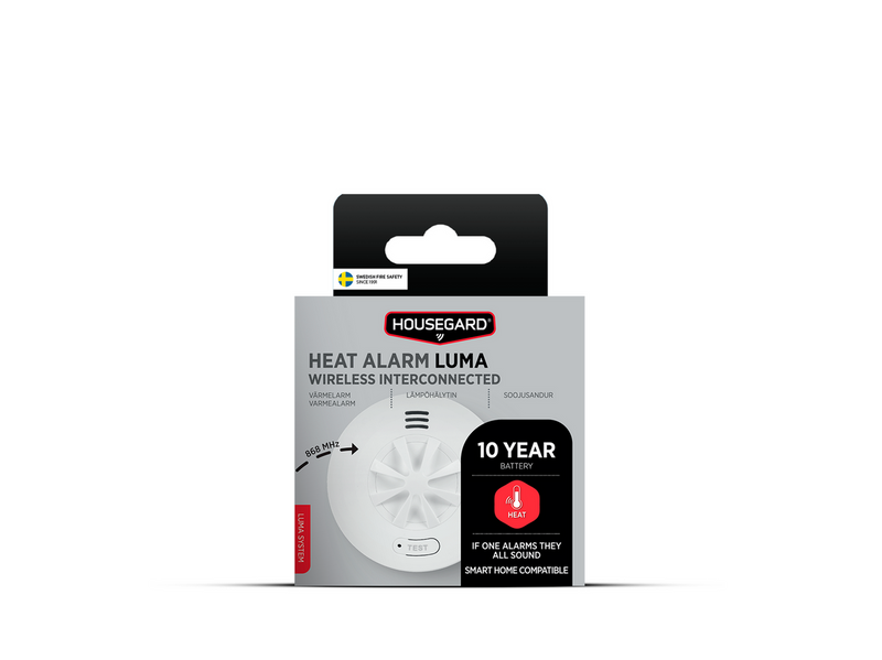 Housegard Luma wireless heat alarm incl. 10-year battery white