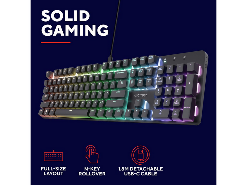 Trust GXT871 Zora Mechanical - Gaming Tastatur - Nordic ISO