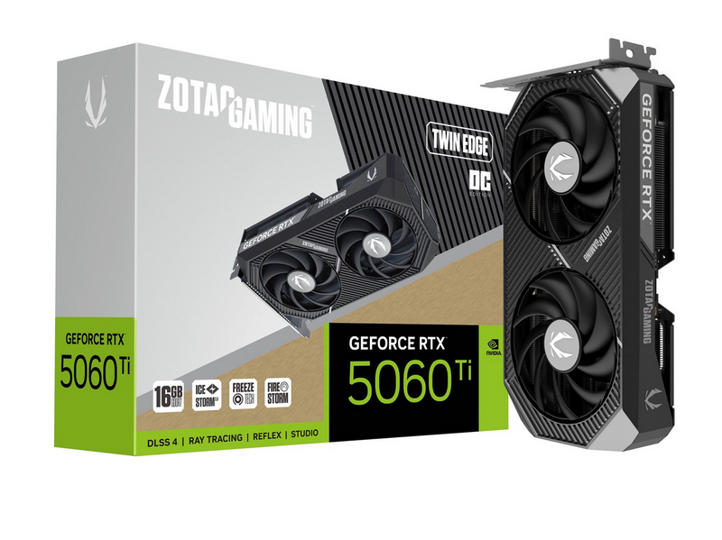 ZOTAC GeForce RTX 5060 Ti Twin Edge OC - 16GB GDDR7 RAM - Grafikkarte
