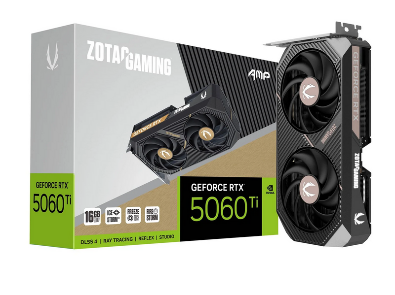 ZOTAC GeForce RTX 5060 Ti AMP! - 16GB GDDR7 RAM - Grafikkarte