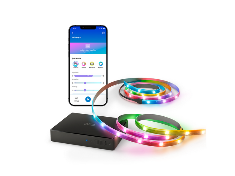 WiZ HDMI Sync Box + TV Lightstrip 75–85″