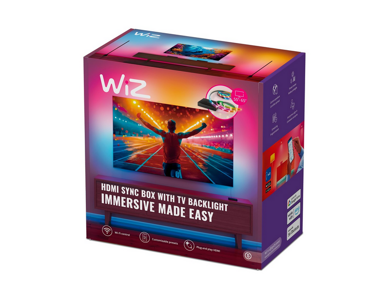 WiZ HDMI Sync Box + TV Lightstrip 75–85″