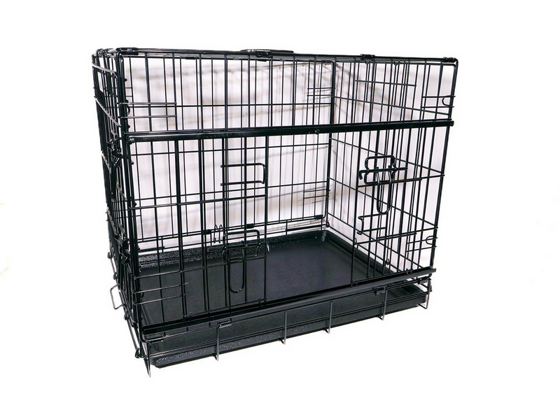 Active Canis - Premium Schiebetür-Käfig - Schwarz - 76 x 53 x 61 cm