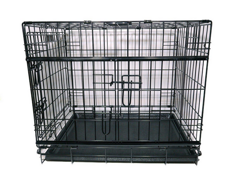 Active Canis - Premium Schiebetür-Käfig - Schwarz - 76 x 53 x 61 cm