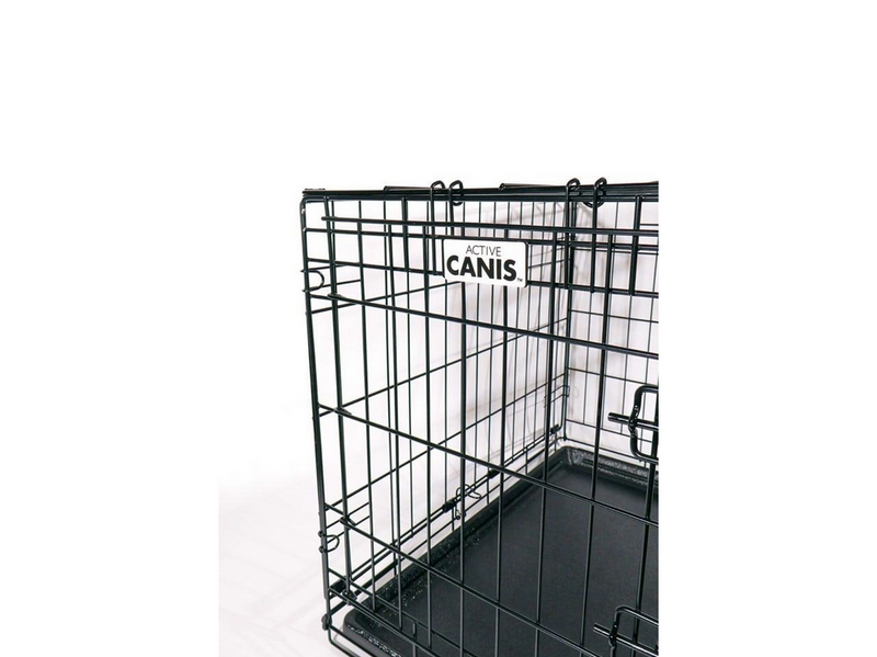 Active Canis - Premium Schiebetür-Käfig - Schwarz - 76 x 53 x 61 cm