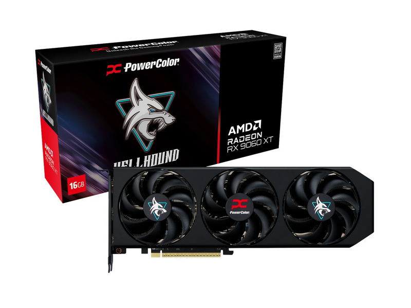 PowerColor Radeon RX 9060 XT Hellhound OC - 16GB GDDR6 RAM - Grafikkarte