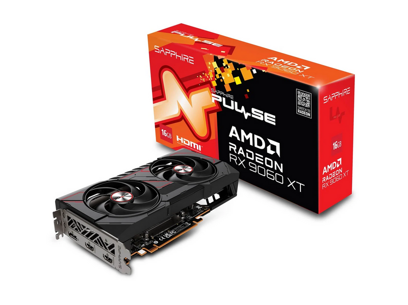 Sapphire Radeon RX 9060 XT Pulse OC - 16GB GDDR6 RAM - Grafikkarte