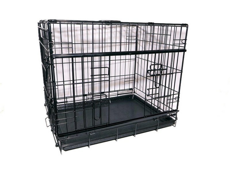 Active Canis - Premium Schiebetür-Käfig - Schwarz - 122 x 76 x 84 cm