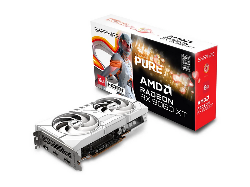 Sapphire Radeon RX 9060 XT Pure OC - 16GB GDDR6 RAM - Grafikkarte