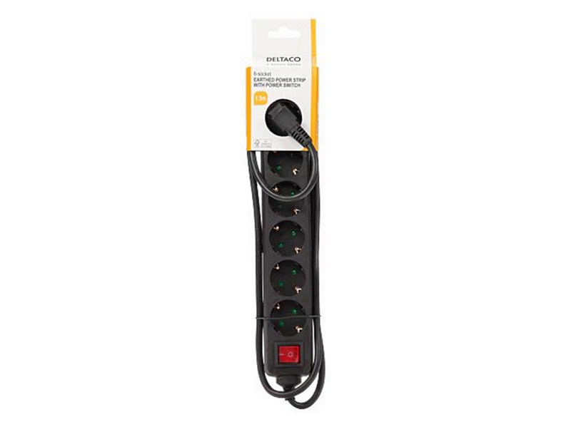 Deltaco GT-0660 Power Strip - 1.5 m