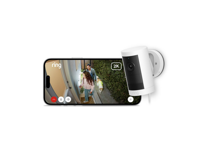 Ring Outdoor Cam Plus Plug-in Retinal 2K - White