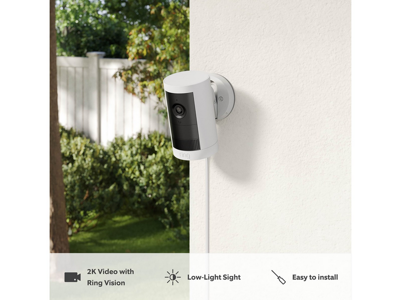 Ring Outdoor Cam Plus Plug-in Retinal 2K - White
