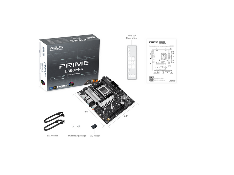 ASUS PRIME B850M-K Mainboard - AMD B850 - AMD AM5 - DDR5 RAM - Micro-ATX