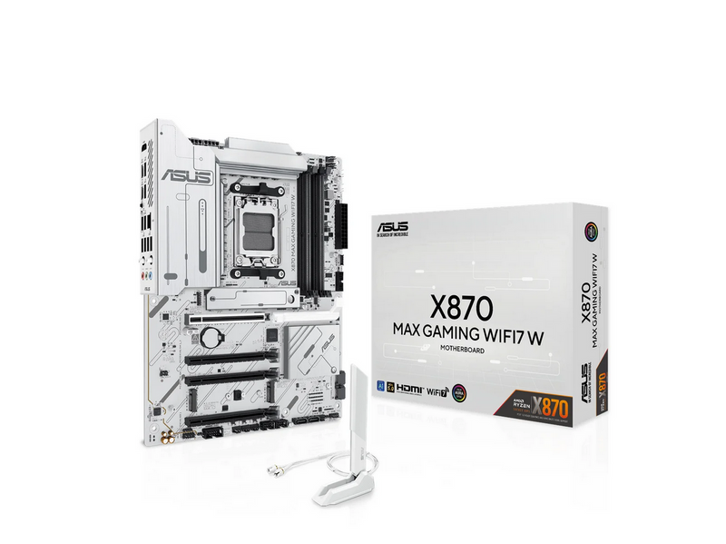 ASUS X870 MAX GAMING WIFI7 WHITE Mainboard - AMD X870 - AMD AM5 - DDR5 RAM - ATX
