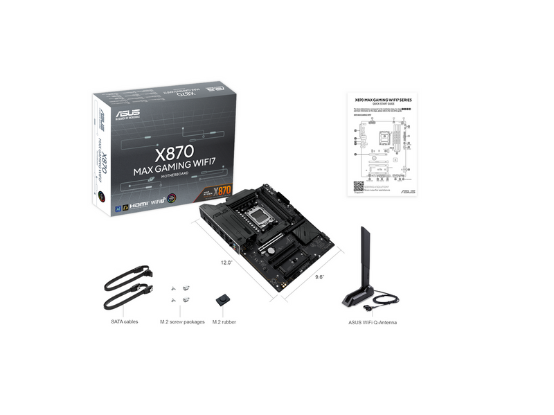 ASUS X870 MAX GAMING WIFI7 Mainboard - AMD X870 - AMD AM5 - DDR5 RAM - ATX