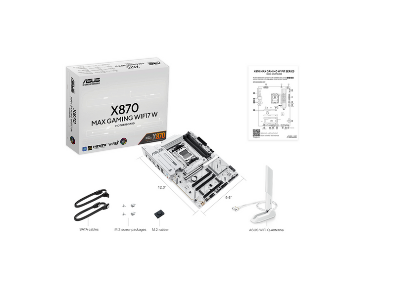 ASUS X870 MAX GAMING WIFI7 WHITE Mainboard - AMD X870 - AMD AM5 - DDR5 RAM - ATX
