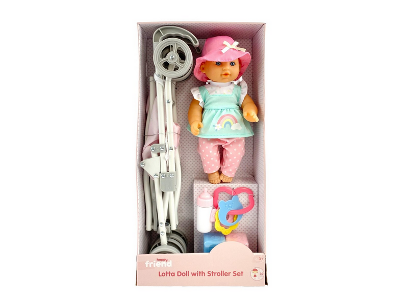 Happy Friend Lotta Doll 30cm with Stroller Set