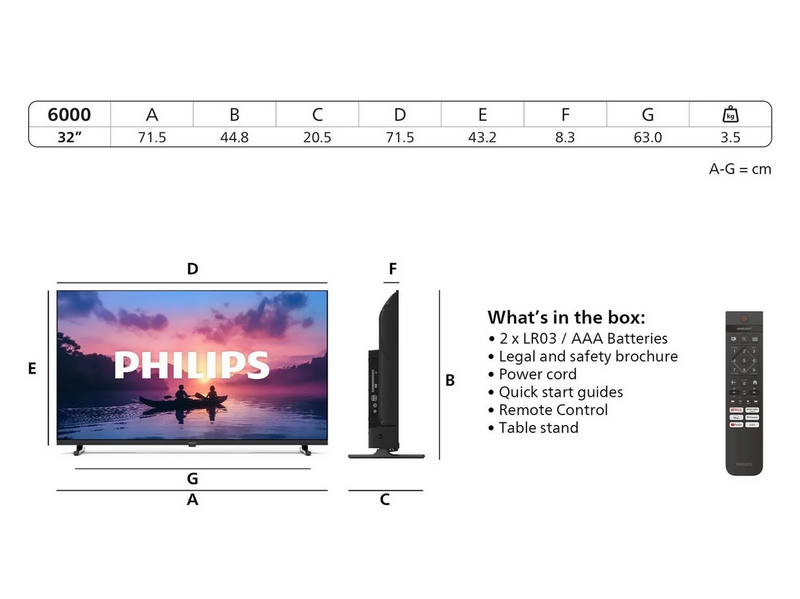 Philips 32" Flachbild TV LCD 1080p (Voll HD) LED TV - 32PFS6000