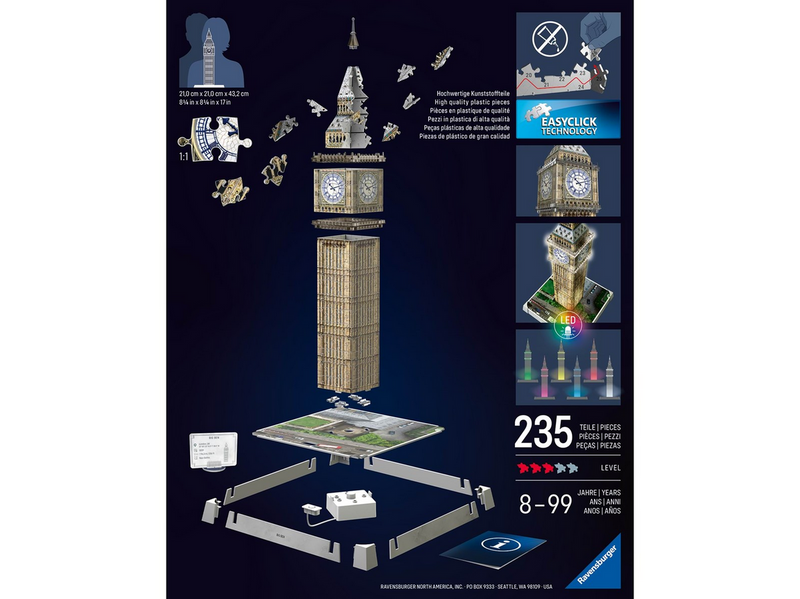 Ravensburger Iconics: Big Ben - mit Licht 3D Puzzle