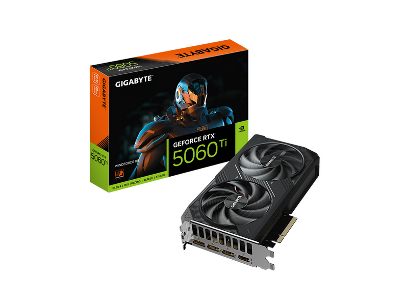 GIGABYTE GeForce RTX 5060 Ti WindForce 2 - 8GB GDDR7 RAM - Grafikkarte