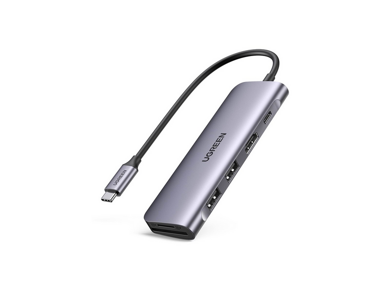 UGREEN USB-C to 2 Ports USB3.0-A Hub + HDMI + TF/SD with PD Power Supply -
