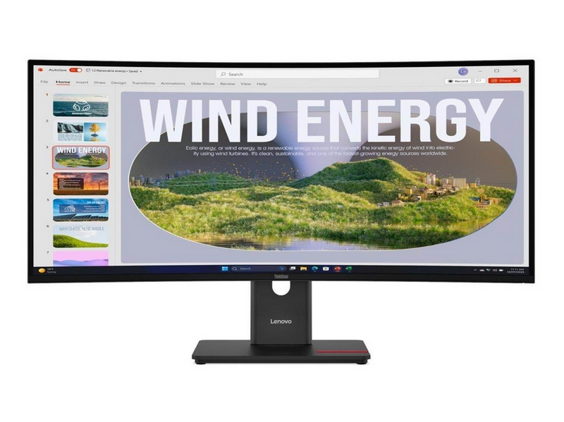 34" Lenovo ThinkVision T34WD-40 - 3440x1440 (UWQHD) - 120Hz - VA - 100W USB-C