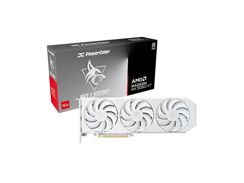 PowerColor Radeon RX 9060 XT Hellhound Spectral White - 16GB GDDR6 RAM -