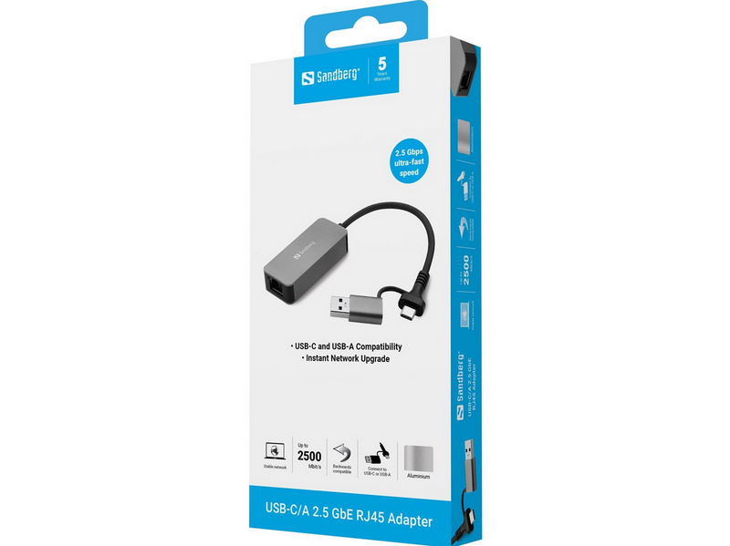 Sandberg USB-C to 2.5G Ethernet Adapter