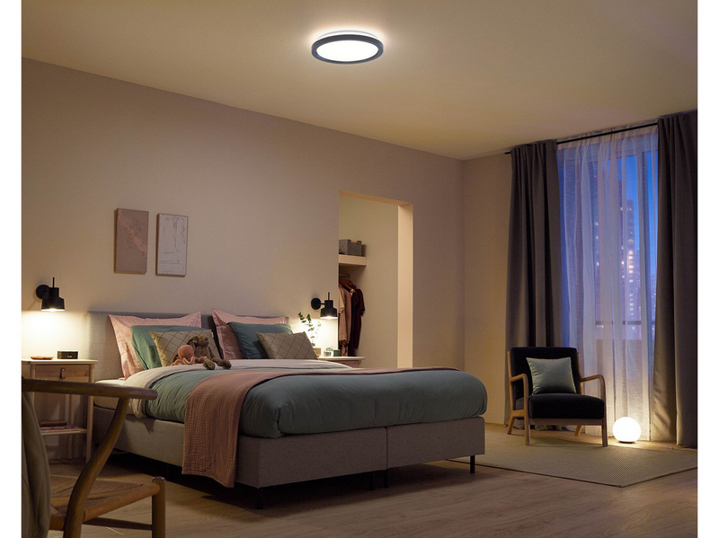 Philips AIO Ceiling Light with Remote (Round Black) – 24W Integrated LED Lamp
