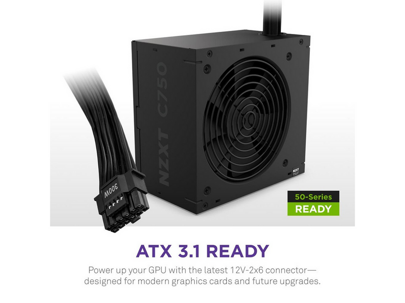 NZXT C750 Netzteile - 750 Watt - 120 mm - ATX 3.1 - 80 Plus Bronze zertifiziert