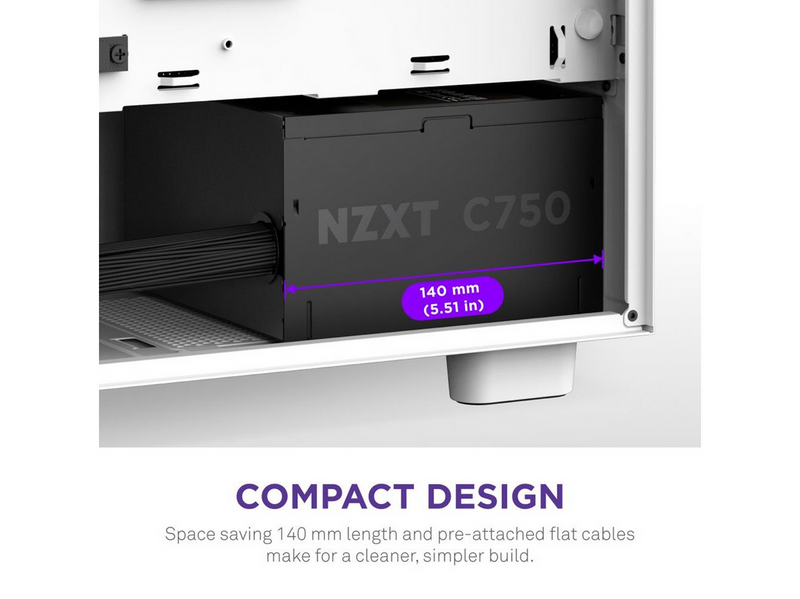 NZXT C750 Netzteile - 750 Watt - 120 mm - ATX 3.1 - 80 Plus Bronze zertifiziert