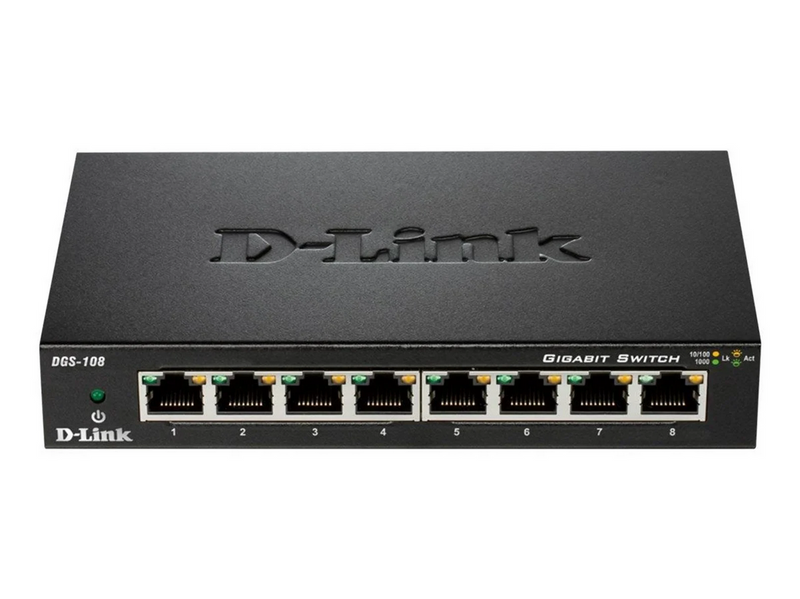 D-Link DGS-108 8-Port Gigabit Unmanaged Desktop Switch