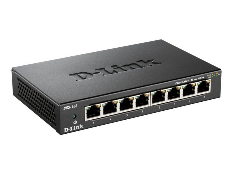 D-Link DGS-108 8-Port Gigabit Unmanaged Desktop Switch