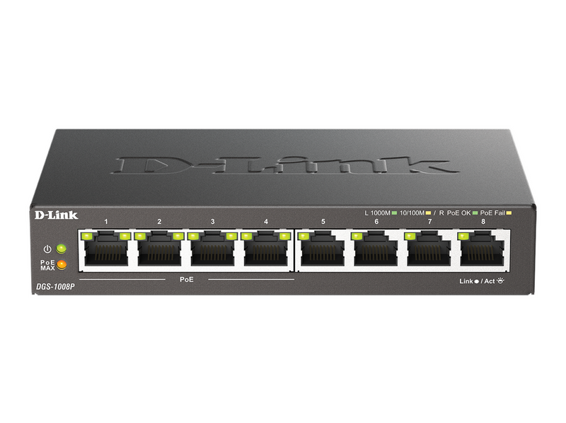 D-Link DGS-1008P - 8 Port Switch (4xPoE)