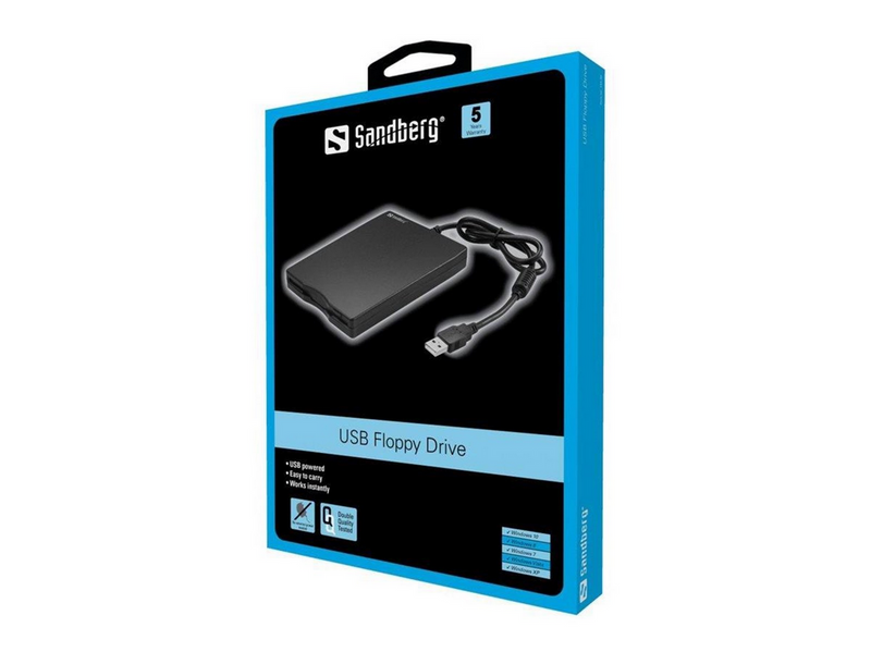 Sandberg USB Floppy Mini Reader - Floppy - USB - Schwarz