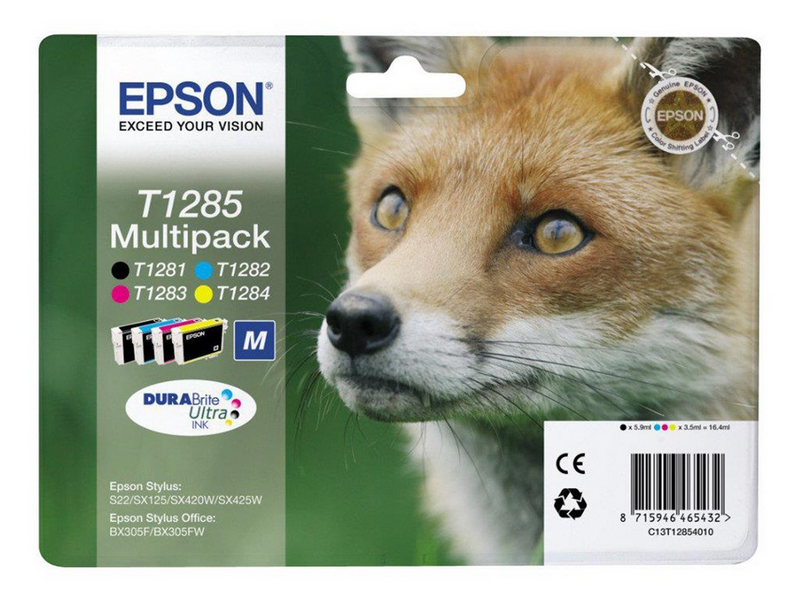Epson T1285 Multipack (Black Yellow Cyan Magenta) Ink