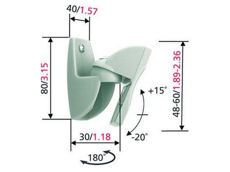 Vogel's VLB 500 Lautsprecher-Wandhalterung - Silber - Max 5 kg - recommended for